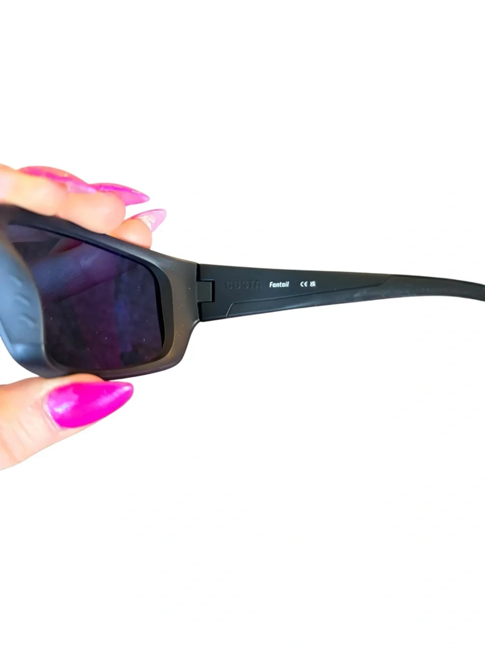 Costa Del Mar Fantail Polarized Sunglasses Matte Black Gray 580P New